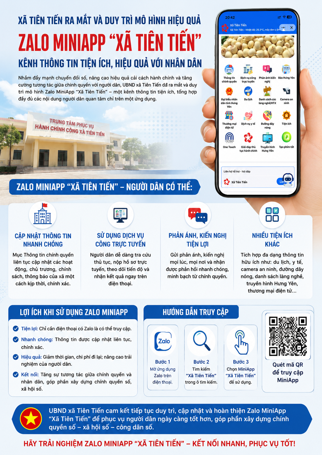 Zalo MiniApp "Xã Tiên Tiến" – Kênh thông tin số đồng hành cùng người dân