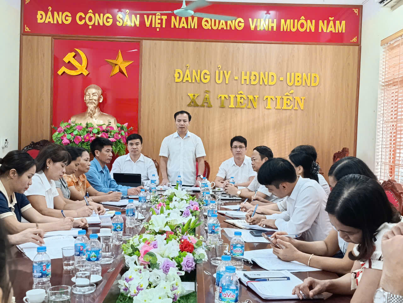 THƯỜNG TRỰC ĐẢNG ỦY XÃ TIÊN TIẾN LÀM VIỆC VỚI CÁC TRƯỜNG HỌC TRÊN ĐỊA BÀN