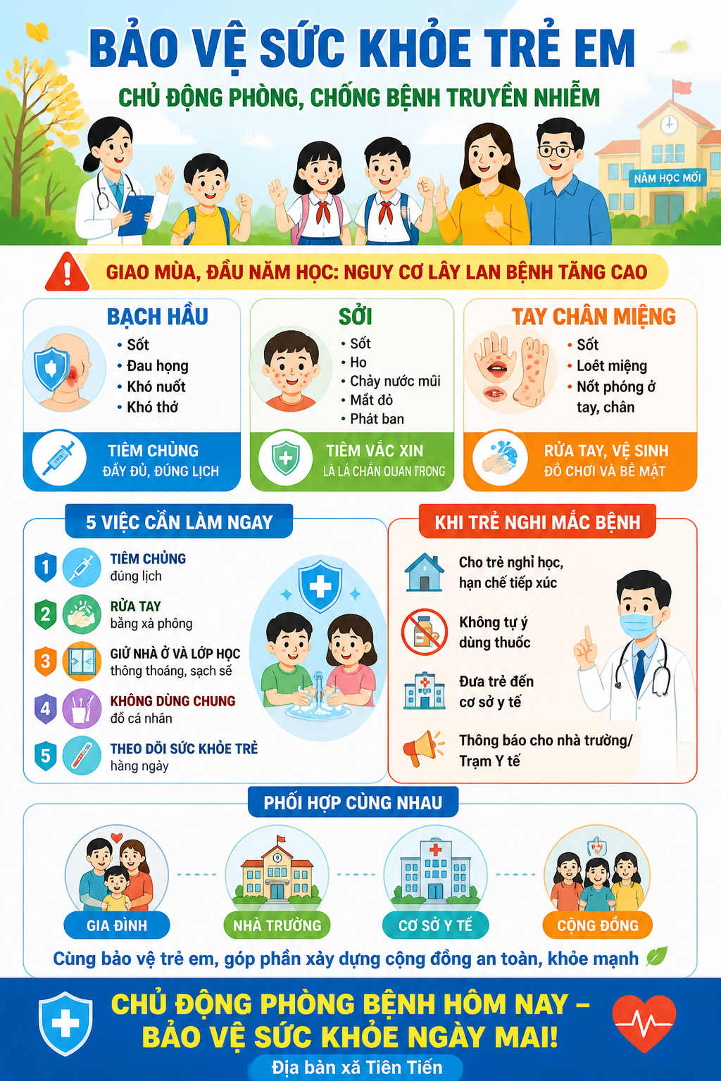 BẢO VỆ SỨC KHỎE TRẺ EM, CHỦ ĐỘNG PHÒNG, CHỐNG CÁC BỆNH TRUYỀN NHIỄM