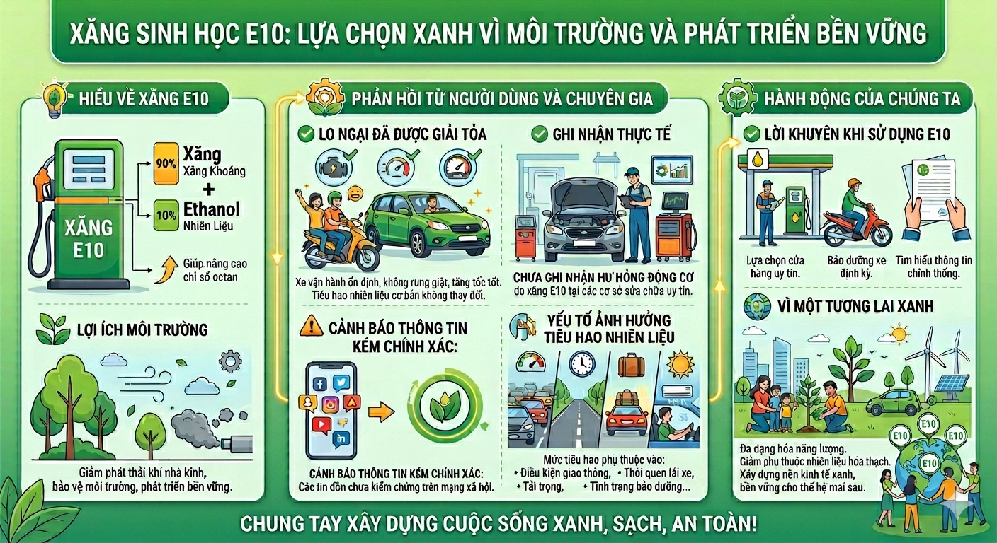 Xăng sinh học E10: lựa chọn xanh vì môi trường và phát triển bền vững