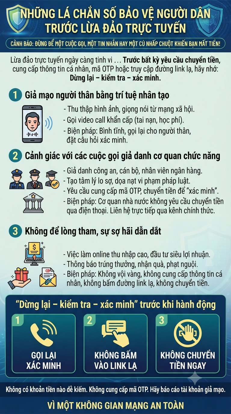 NHỮNG LÁ CHẮN SỐ BẢO VỆ NGƯỜI DÂN TRƯỚC LỪA ĐẢO TRỰC TUYẾN