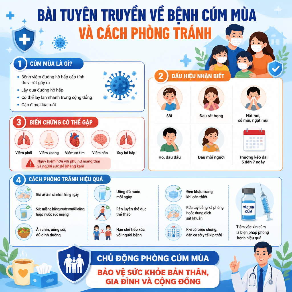 BỆNH CÚM MÙA VÀ CÁCH PHÒNG TRÁNH