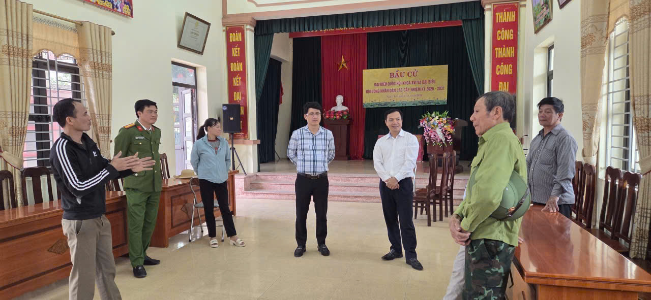 Xã Tiên Tiến rà soát công tác chuẩn bị tại các khu vực bầu cử đại biểu Quốc hội Khóa XVI và HĐND các cấp nhiệm kỳ 2026–2031