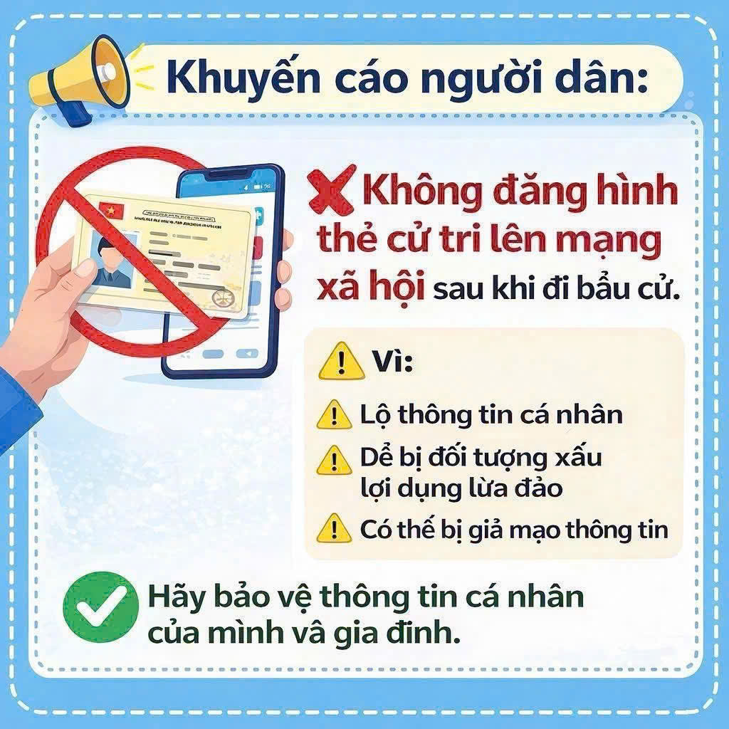 Cảnh báo nguy cơ lộ thông tin cá nhân khi đăng tải thẻ cử tri lên mạng xã hội